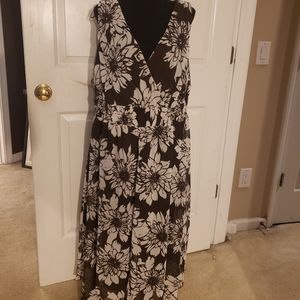 Brown and white summer dress